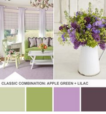 As seen on HGTV - apple green + lilac paint colors